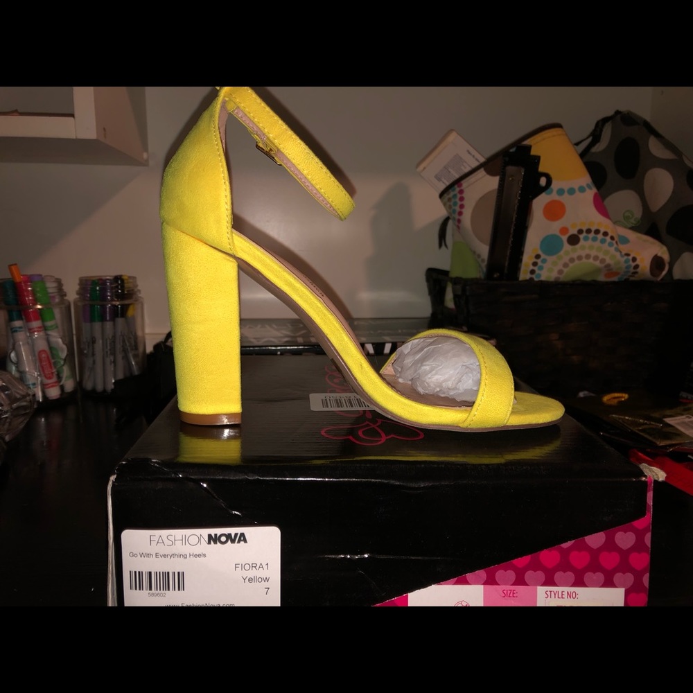 Bright yellow heels